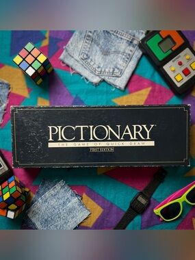 Vintage Pictionary Game First Edition 1985 Classic Drawing Board Game